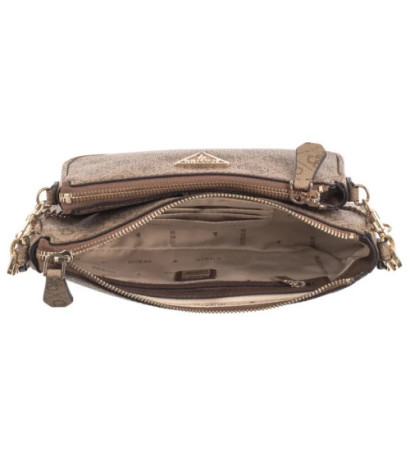 Guess Noelle Dbl Pouch Crossbody HWZG78 79710 Latte Logo/Brown (GU515-e) rankinė