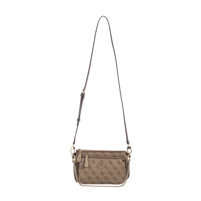 Guess Noelle Dbl Pouch Crossbody HWZG78 79710 Latte Logo/Brown (GU515-e) handbag