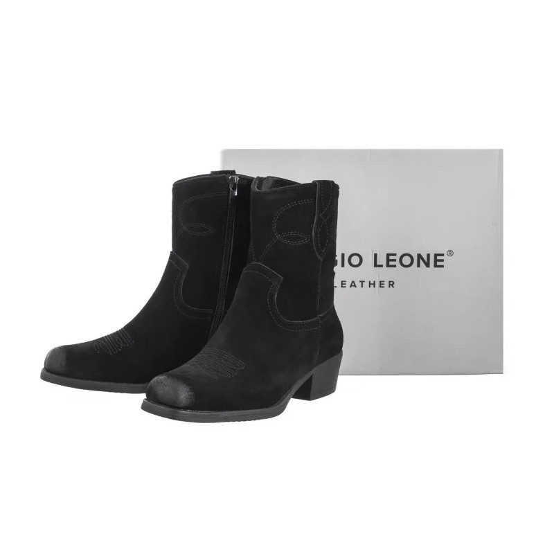 Sergio Leone Czarne BT 284-S (SL541-a) shoes