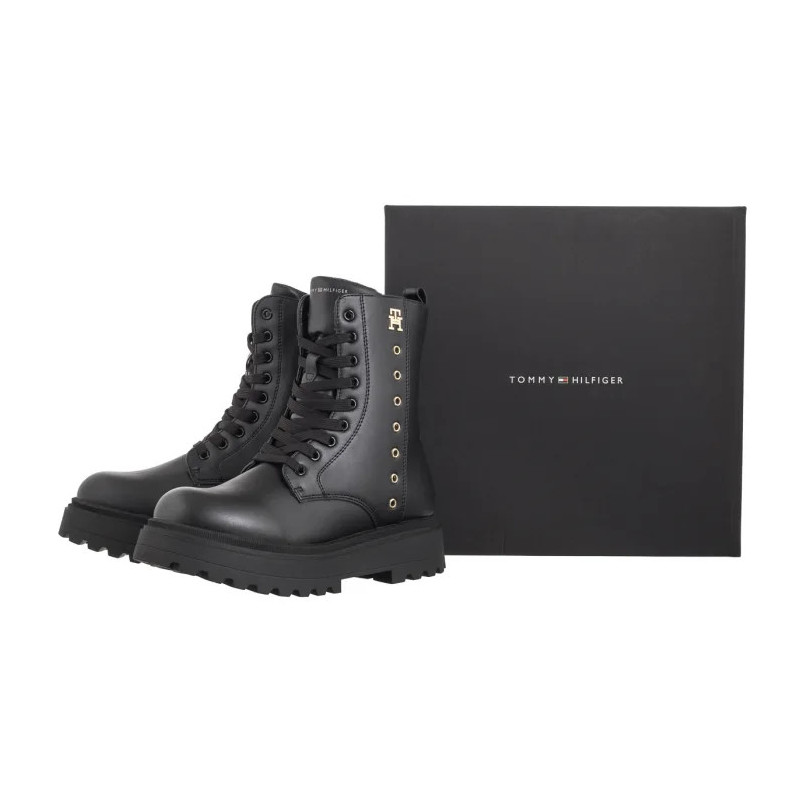 Tommy Hilfiger Lace-Up Bootie Black T3A5-33579-1351999 (TH1191-a) batai