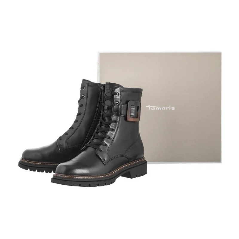 Tamaris Czarne 1-25221-43 003 Black Leather (TM514-a) bateliai