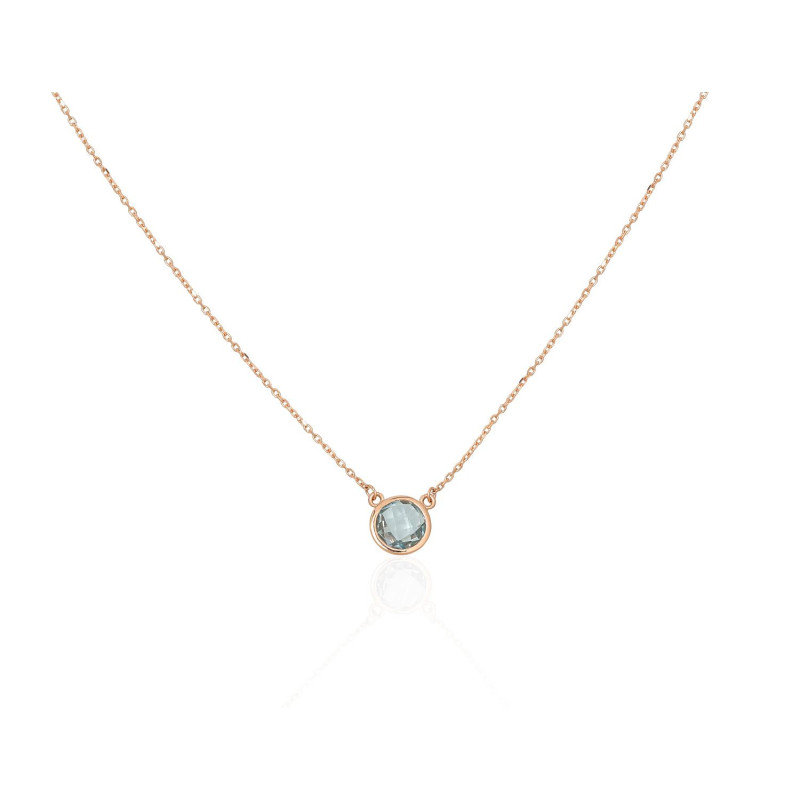 Gold necklace 1500056(Au-R)_TZLB, Red Gold 585°, Sky Blue Topaz