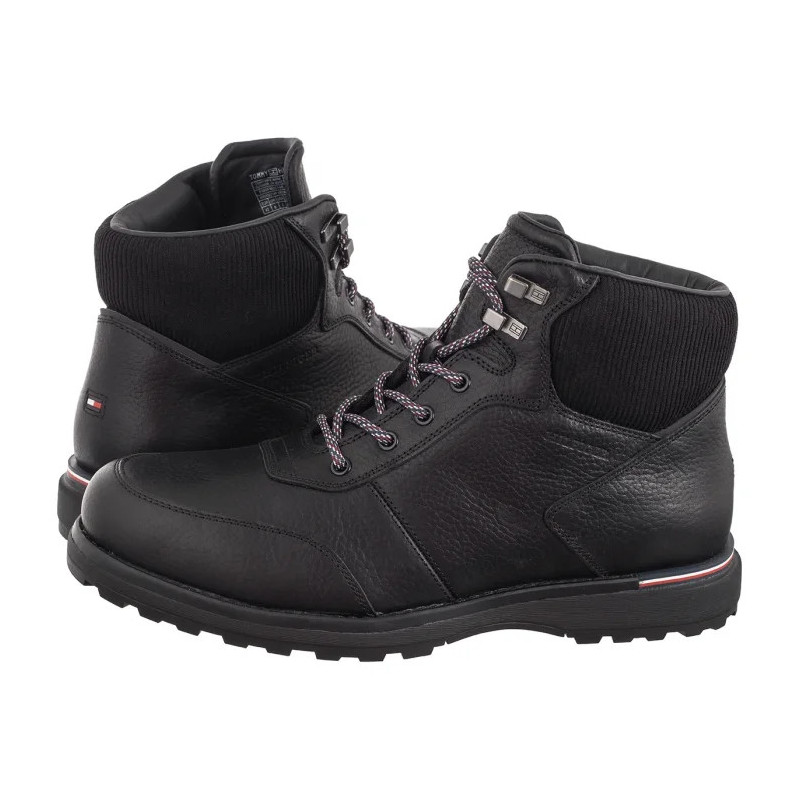 Tommy Hilfiger Corporate Warm Outdoor Lth Boot Black FM0FM05148 BDS (TH1213-a) boots