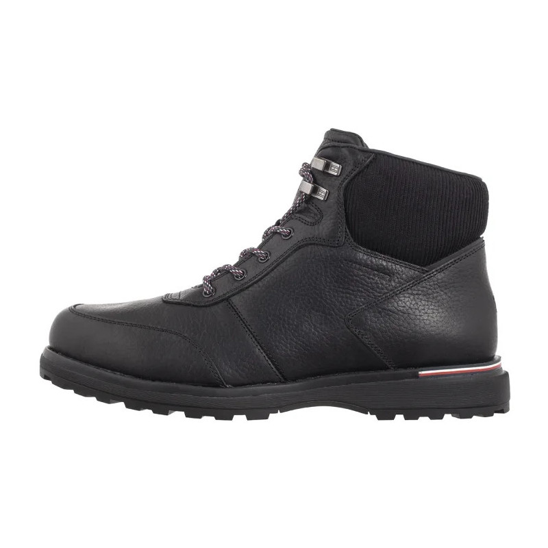 Tommy Hilfiger Corporate Warm Outdoor Lth Boot Black FM0FM05148 BDS (TH1213-a) boots