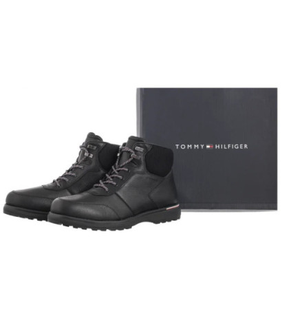 Tommy Hilfiger Corporate Warm Outdoor Lth Boot Black FM0FM05148 BDS (TH1213-a) boots