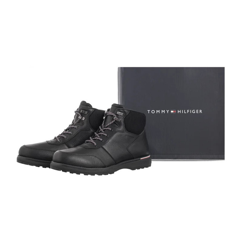 Tommy Hilfiger Corporate Warm Outdoor Lth Boot Black FM0FM05148 BDS (TH1213-a) boots