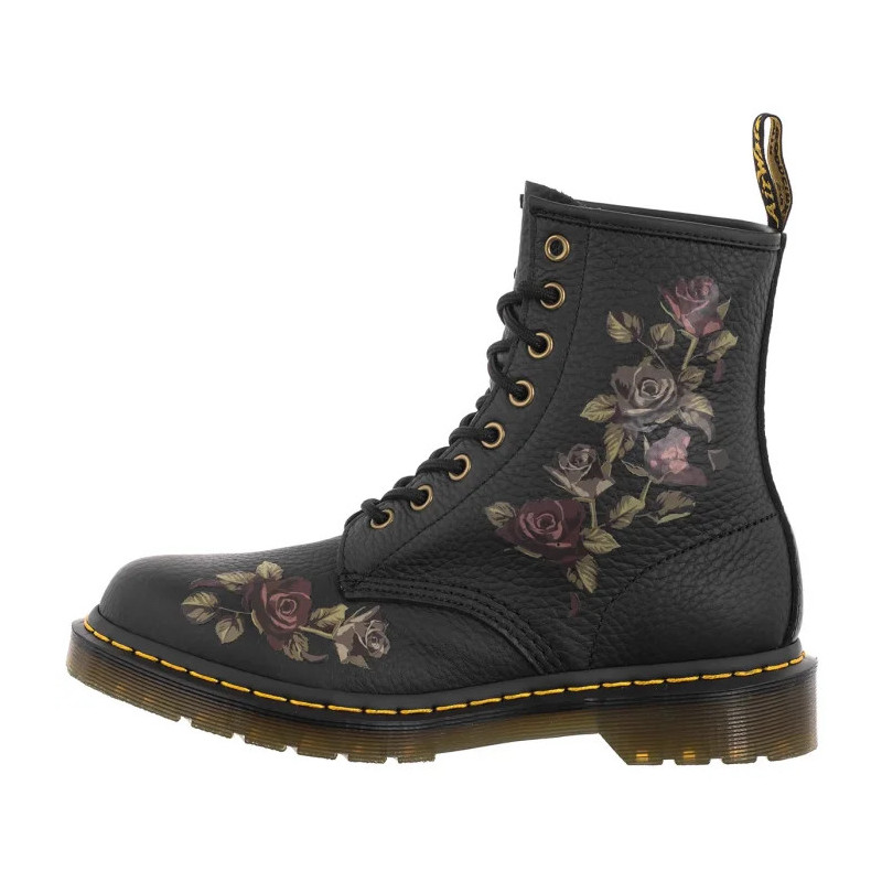 Dr. Martens 1460 Decayed Roses Classic Tumbled Nappa Black 32070001 (DR86-a) zābaki