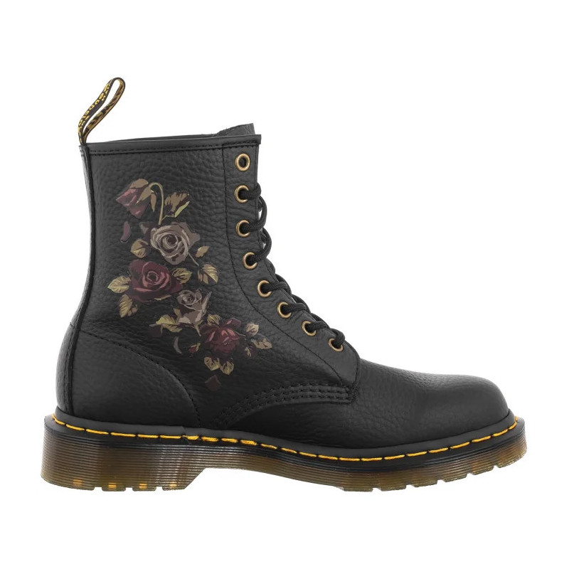 Dr. Martens 1460 Decayed Roses Classic Tumbled Nappa Black 32070001 (DR86-a) zābaki