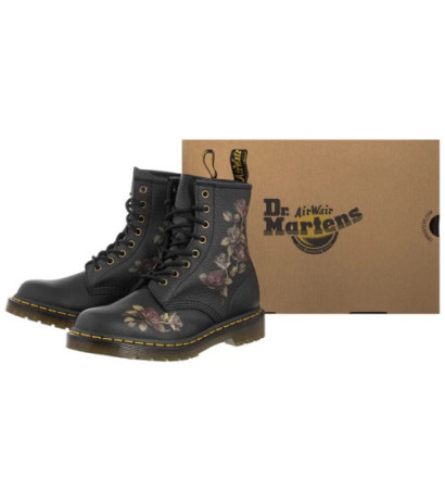 Dr. Martens 1460 Decayed Roses Classic Tumbled Nappa Black 32070001 (DR86-a) zābaki