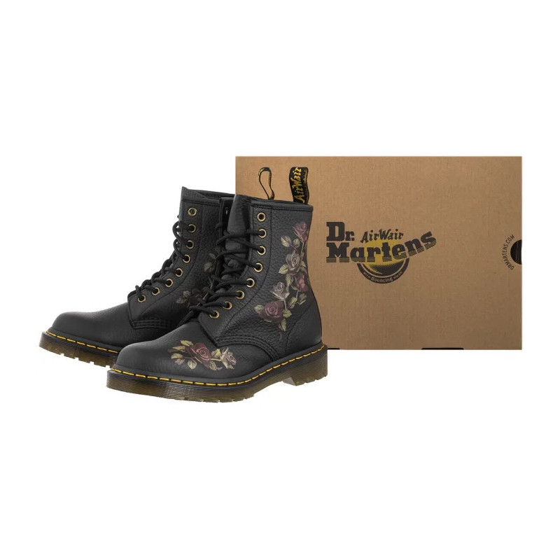 Dr. Martens 1460 Decayed Roses Classic Tumbled Nappa Black 32070001 (DR86-a) zābaki