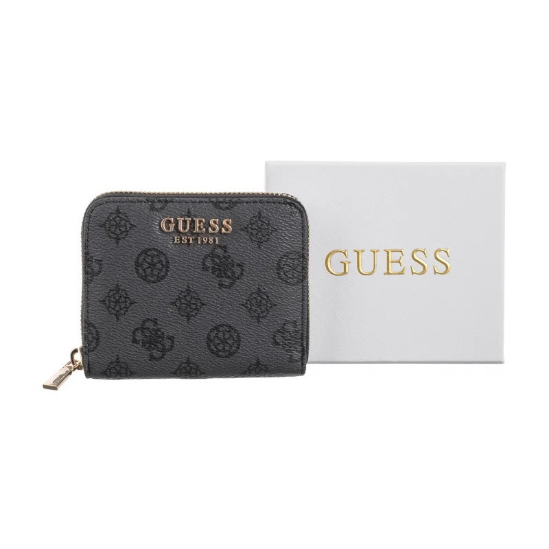 Guess Laurel Slg Small Zip Around SWPG85 00137 Charcoal Logo (GU656-b) handbag