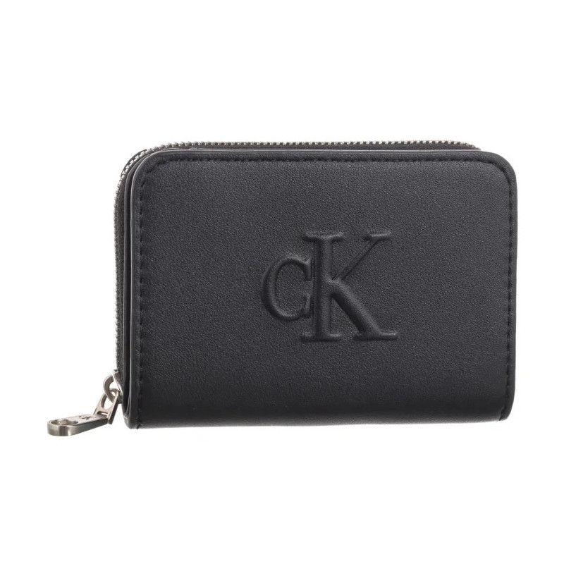 Calvin Klein Sculpted Med Zip Around Deboss Black K60K612741 BEH (CK589-a) handbag