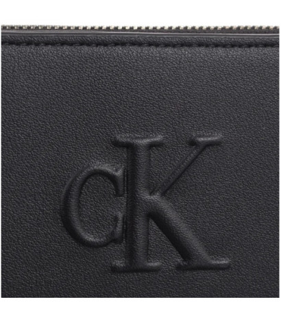 Calvin Klein Sculpted Med Zip Around Deboss Black K60K612741 BEH (CK589-a) handbag