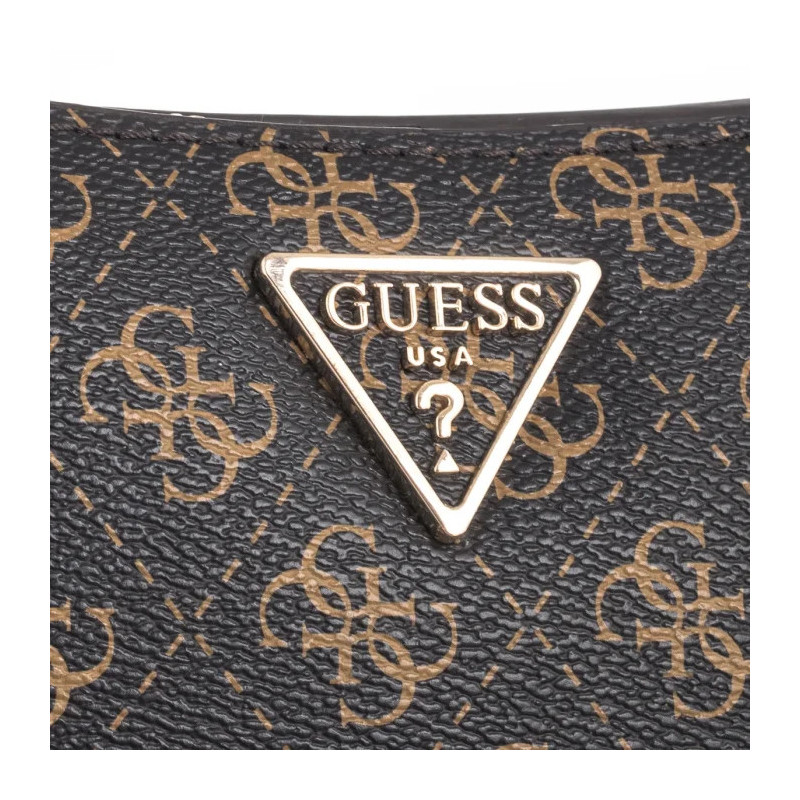 Guess Eco Erica Top Zip Shoulder Bag HWEQG9 51018 Brown Logo (GU664-a) rokassoma