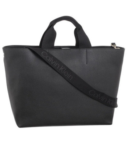 Calvin Klein Over Webbing Tote Pu Black K60K612710 BEH (CK586-a) handbag