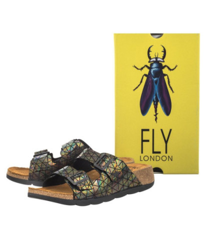 FLY London Caja Fantasy Black Petrol P144721011 (FL344-c) Sieviešu apavi/Flip Flops