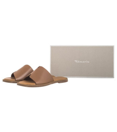 Tamaris Brązowe 1-27135-42 305 Cognac (TM484-b) Sieviešu apavi/Flip Flops