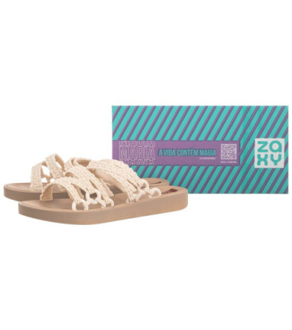 Zaxy Natural Slide AD JJ285283/AF604 Off White/L.Br (ZA183-a) Moteriški batai/šlepetės