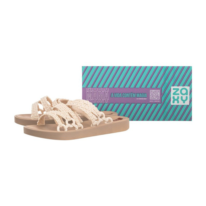 Zaxy Natural Slide AD JJ285283/AF604 Off White/L.Br (ZA183-a) Moteriški batai/šlepetės