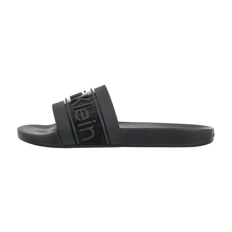 Calvin Klein Slide Tpu Saffiano Black HW0HW02107 BEH (CK508-a) Women's Shoes/Flip Flops