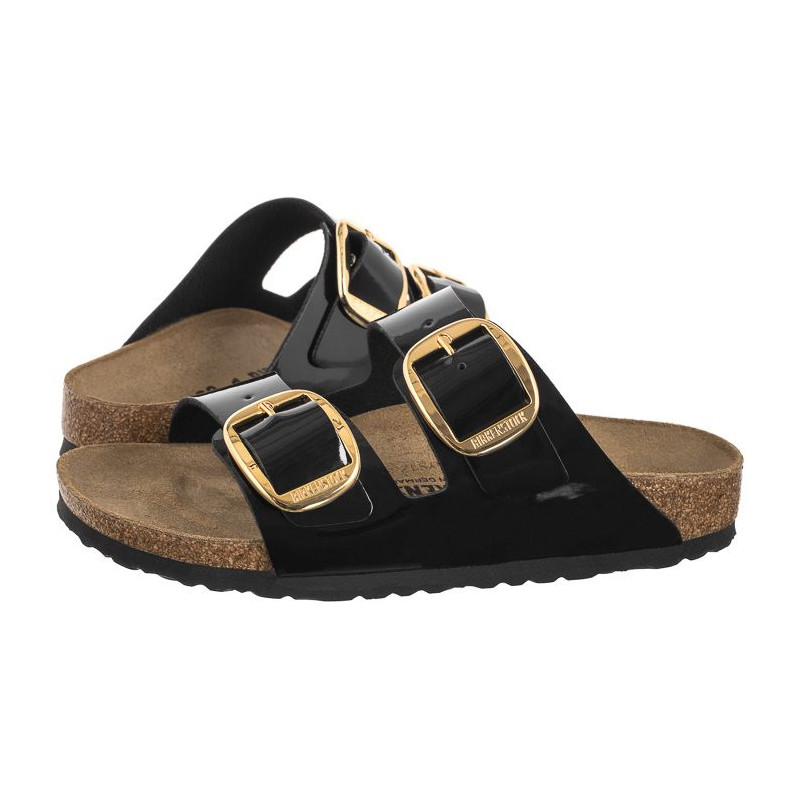 Birkenstock Arizona Big Buckle Patent Black/Gold 1027918 (BK270-b) Moteriški batai/šlepetės