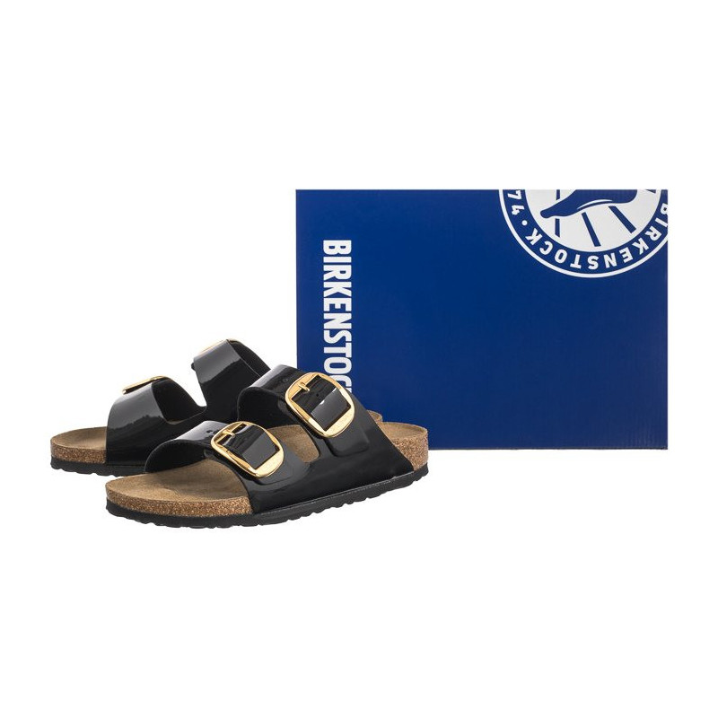 Birkenstock Arizona Big Buckle Patent Black/Gold 1027918 (BK270-b) Moteriški batai/šlepetės