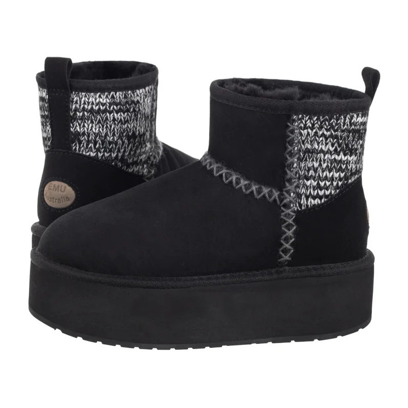 EMU Australia Stinger Knit Flatform Black W13143 (EM515-b) batai