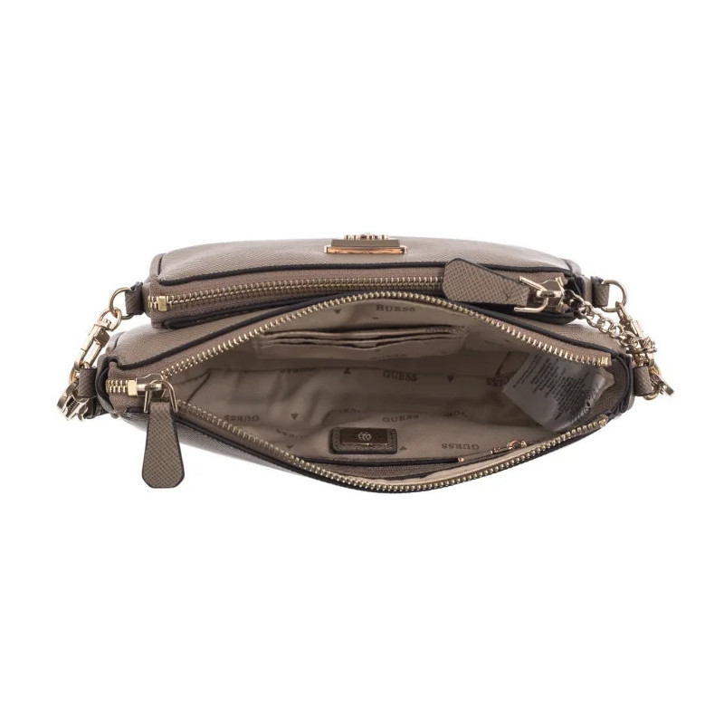 Guess Noelle Dbl Pouch Crossbody HWZG78 79710 Dark Taupe (GU515-f) handbag