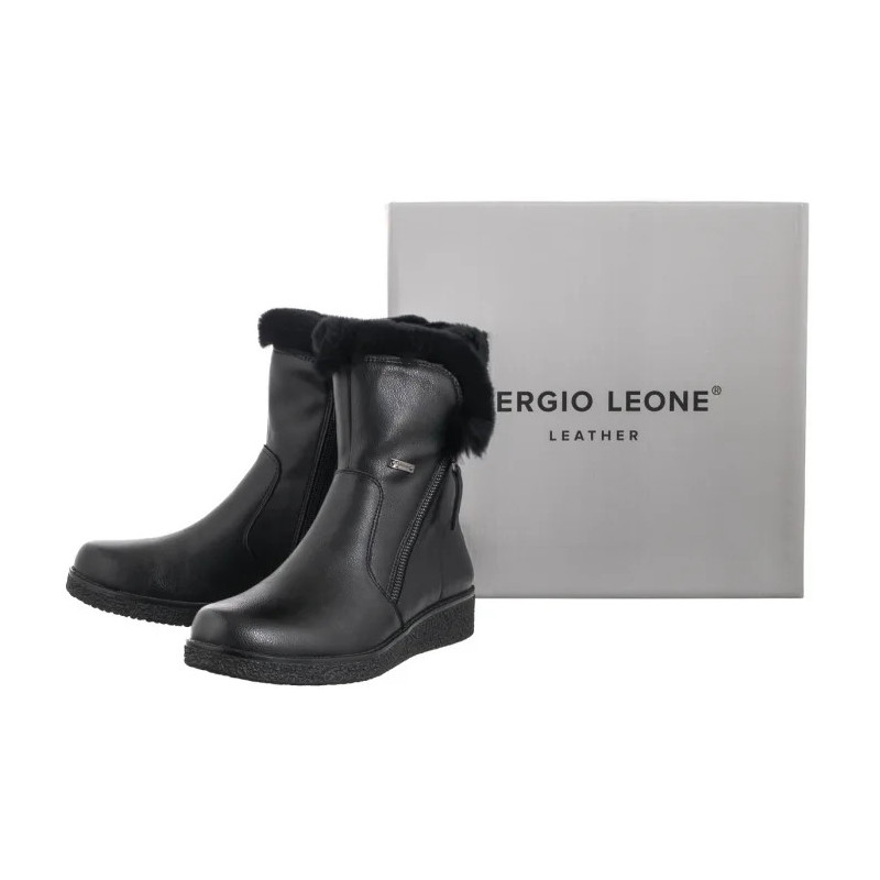 Sergio Leone Czarne Licowe BT 338-S (SL555-a) batai