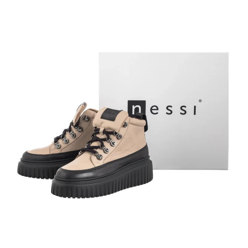 Nessi Czarne+Beżowe 24666 (NE415-b) shoes