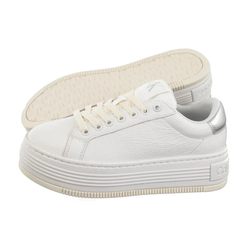 Calvin Klein Bold Flatf Low Mix Ohb Bright White/Creamy White/Silver YW0YW01632 0LC (CK602-a) shoes