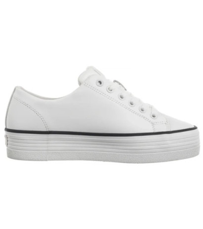 Calvin Klein Bold Vulc Flatf Low Lth In Bright White/Black YW0YW01633 01W (CK604-a) shoes