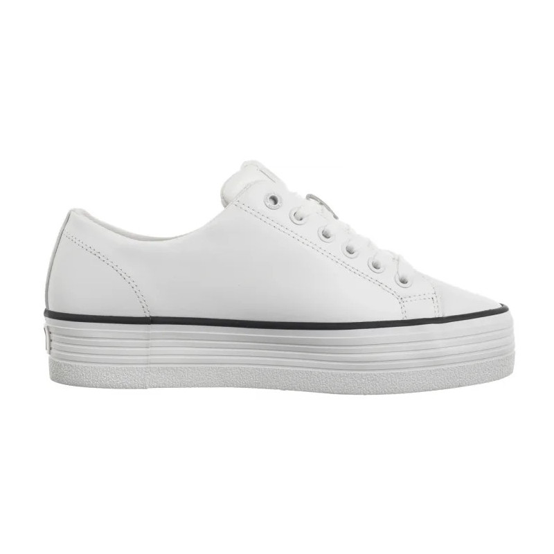 Calvin Klein Bold Vulc Flatf Low Lth In Bright White/Black YW0YW01633 01W (CK604-a) shoes