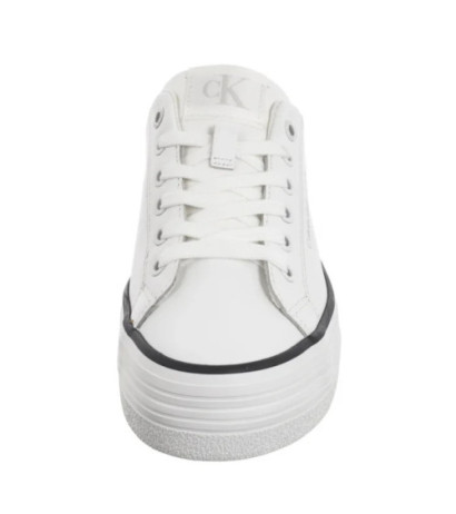 Calvin Klein Bold Vulc Flatf Low Lth In Bright White/Black YW0YW01633 01W (CK604-a) shoes