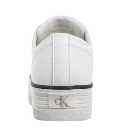 Calvin Klein Bold Vulc Flatf Low Lth In Bright White/Black YW0YW01633 01W (CK604-a) shoes