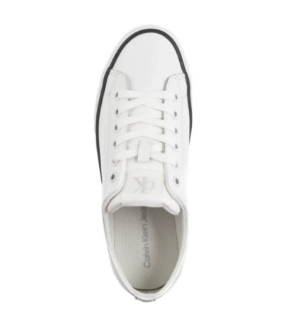 Calvin Klein Bold Vulc Flatf Low Lth In Bright White/Black YW0YW01633 01W (CK604-a) shoes