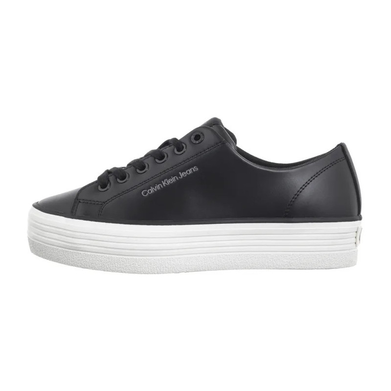 Calvin Klein Bold Vulc Flatf Low Lth In Black/Bright White YW0YW01633 0GM (CK604-b) shoes