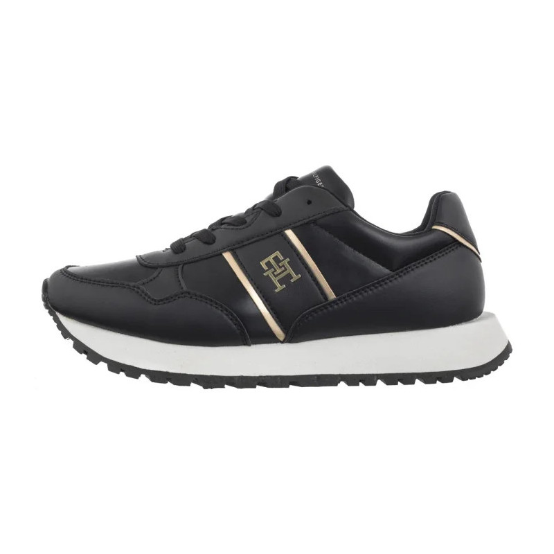 Tommy Hilfiger Low Cut Lace-Up Sneaker Black/Platinum T3A9-33548-1695 X208 (TH1222-a) batai