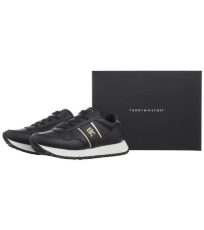 Tommy Hilfiger Low Cut Lace-Up Sneaker Black/Platinum T3A9-33548-1695 X208 (TH1222-a) batai