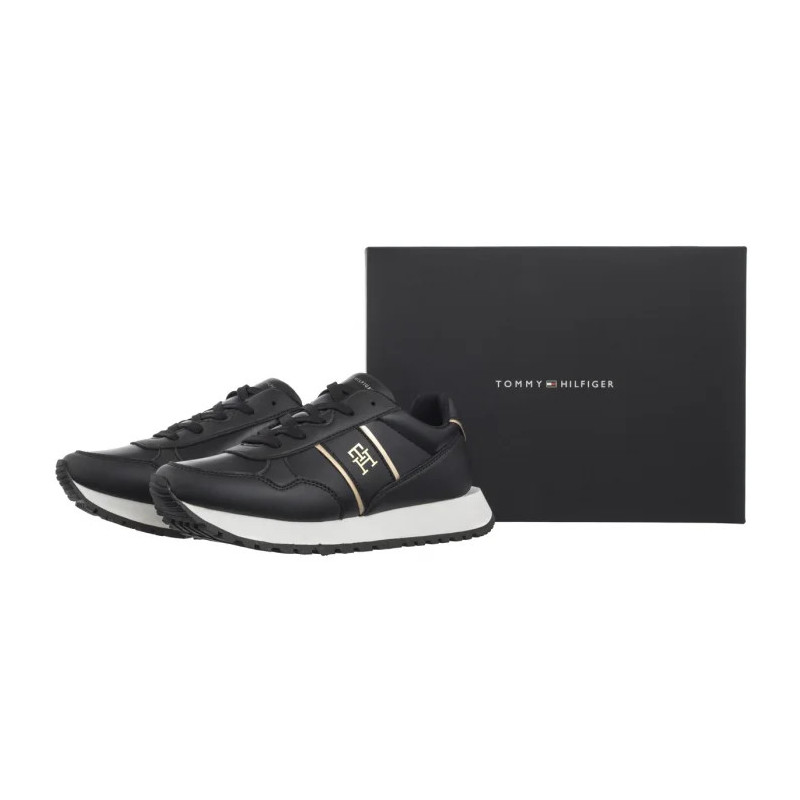 Tommy Hilfiger Low Cut Lace-Up Sneaker Black/Platinum T3A9-33548-1695 X208 (TH1222-a) batai