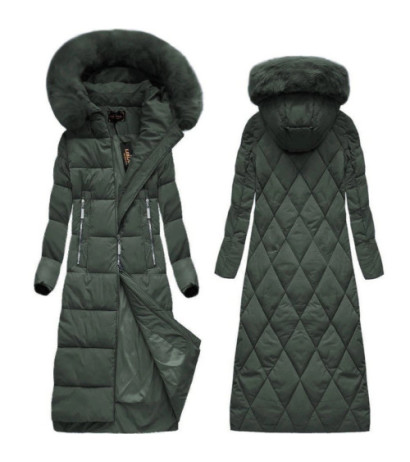 LONG WINTER HOODED JACKET BLACK (7688BIG) striukė