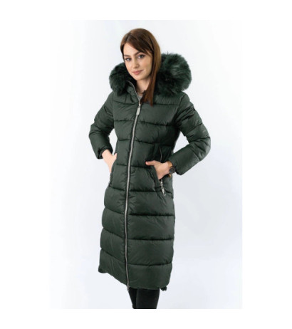 LONG WINTER HOODED JACKET BLACK (7688BIG) striukė