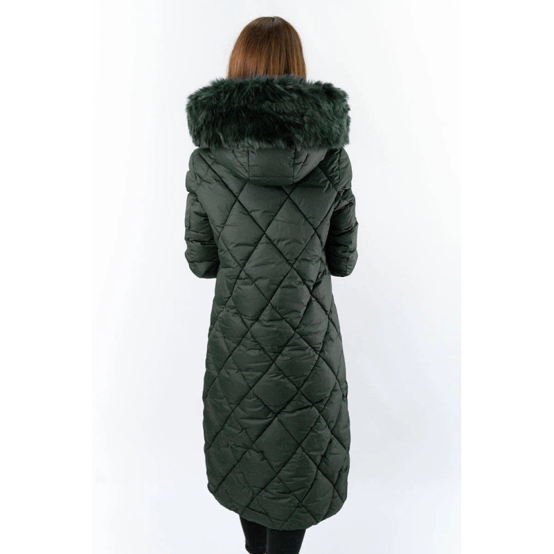 LONG WINTER HOODED JACKET BLACK (7688BIG) striukė