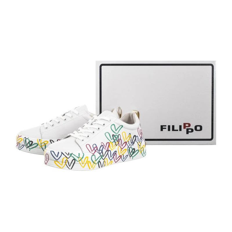 Filippo Białe/Multikolor DP3533/24 WH MLT (FO137-a) shoes