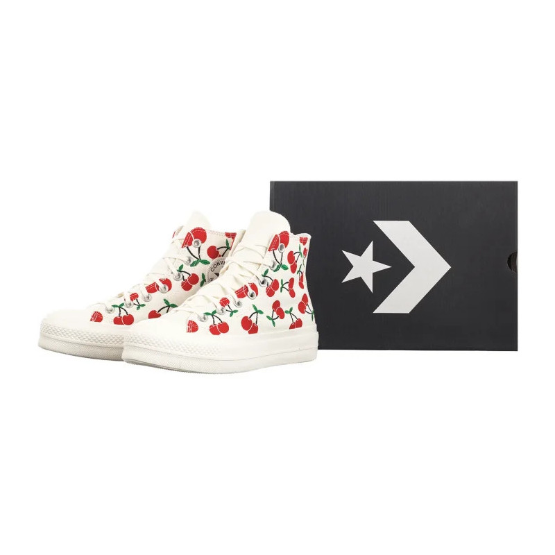 Converse CTAS Lift HI Egret/Red/Green A08096C (CO739-a) apavi