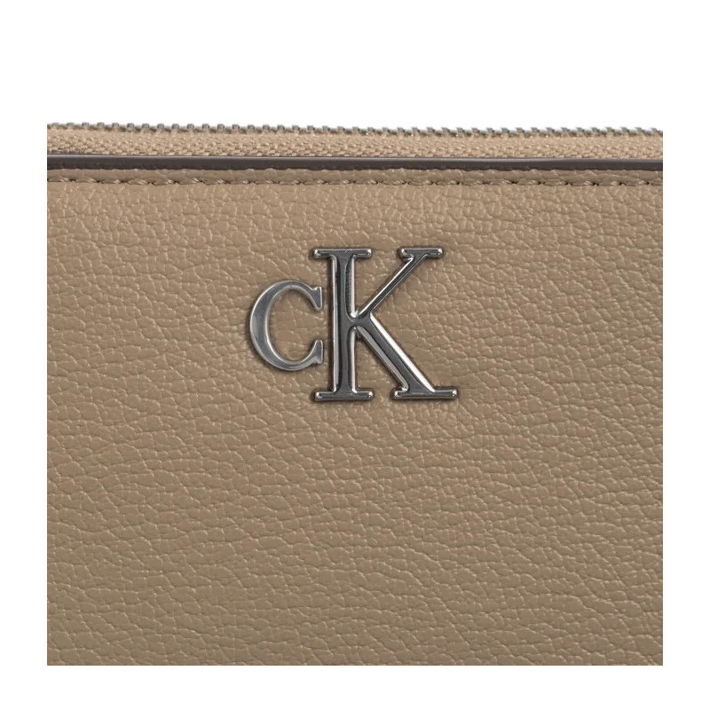 Calvin Klein Minimal Monogram Med Zip Around Crockery K60K612740 PBF (CK614-b) handbag