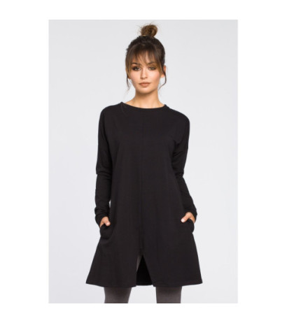 B042 Tunic with cut-out bottom - black