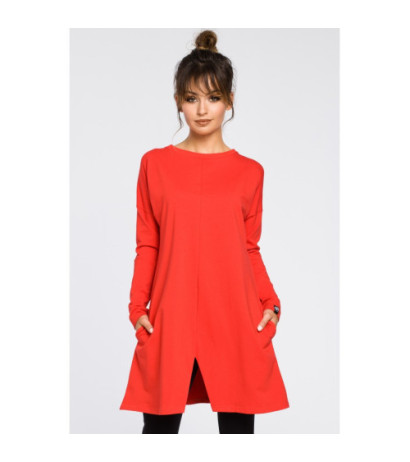 B042 Tunic with cut-out bottom - red