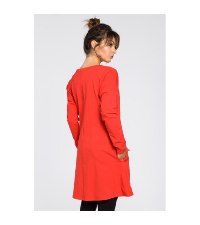 B042 Tunic with cut-out bottom - red