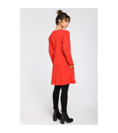 B042 Tunic with cut-out bottom - red